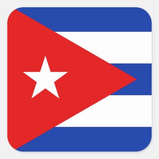 Cubaanse vlag vierkante sticker (Voorkant)