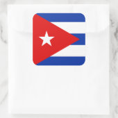Cubaanse vlag vierkante sticker (Tas)