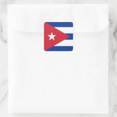 Cubaanse vlag vierkante sticker (Tas)