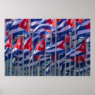 Cubaanse vlaggen, Habana, Cuba Poster