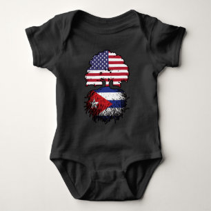 Cuban American USA Tree Roots Flag Romper