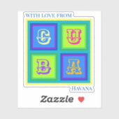 Cuban autocollant coloré moderne cuban (Feuille)