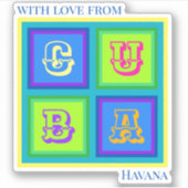 Cuban autocollant coloré moderne cuban (Devant)