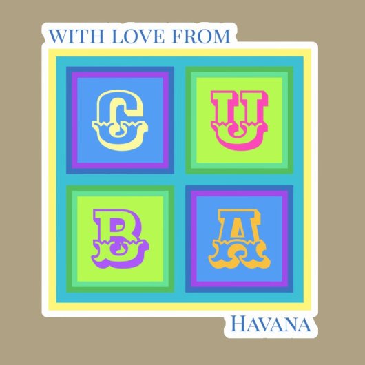 Cuban autocollant coloré moderne cuban