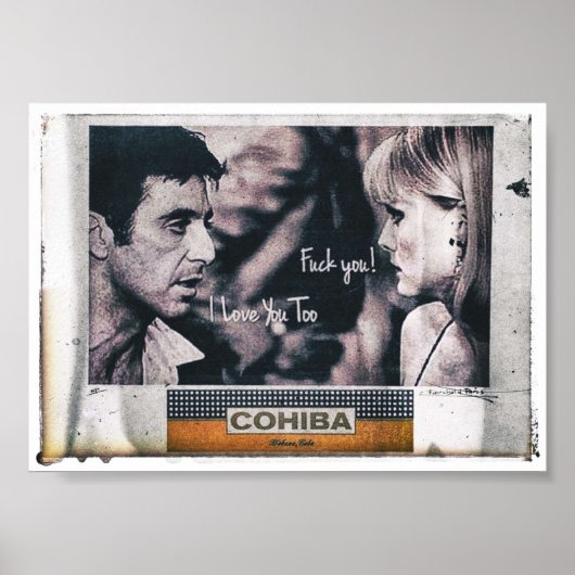 Cuban Cigar Tony Montana Poster (Voorkant)