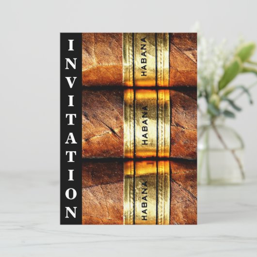 Cuban Cigars Habana Uitnodiging (Staand voorkant)