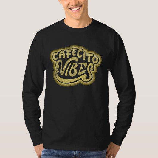Cuban Coffee Cafecito Vibes Distressed Look Graphi T-shirt (Voorkant)