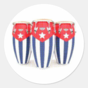 Cuban Congas Ronde Sticker