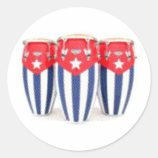 Cuban Congas Ronde Sticker