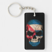 Cuban Flag Skull op Black Sleutelhanger (Voorkant)