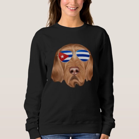 Cuban Flag Wirehaired Vizsla Dog Cuba Pocket Trui (Voorkant)