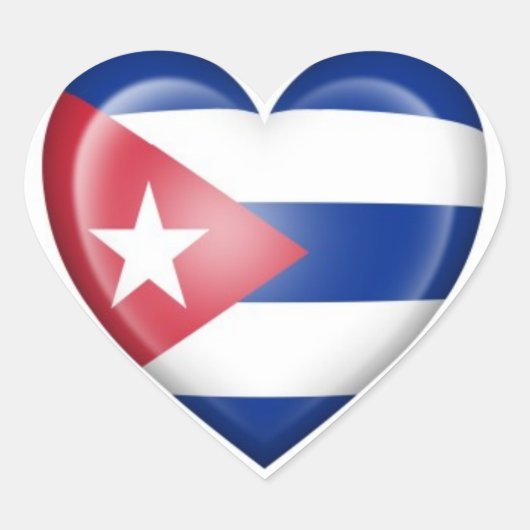 Cuban Heart Flag op White Hart Sticker (Voorkant)