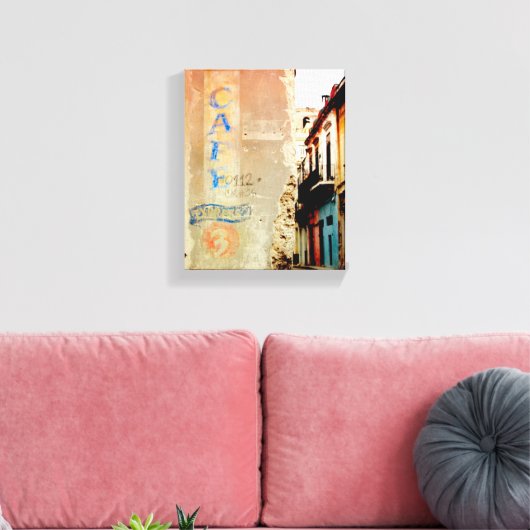 Cuban Photo of Old Havana | Cafe Expresso |  Canvas Afdruk (Insitu (Woonkamer))