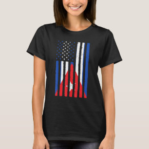 Cuban Roots VS Vlag Erfgoed Half Cuba Amerikaans P T-shirt