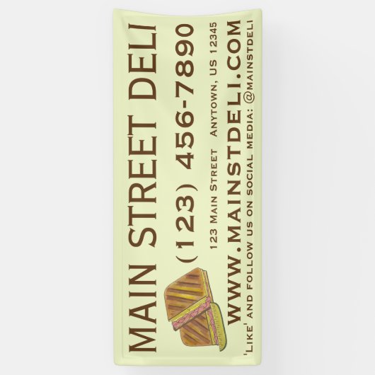 Cuban Sandwich Deli Restaurant Catering Business Spandoek (Verticaal)