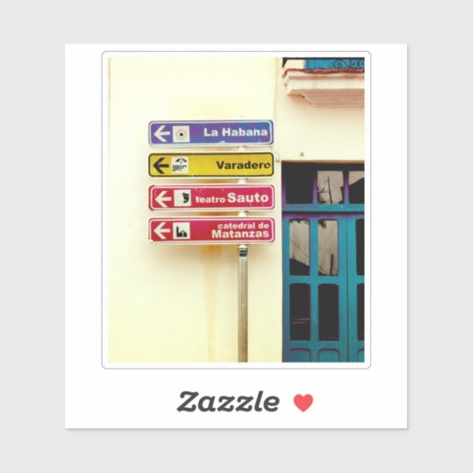 Cuban Street Signs Sticker (Vel)