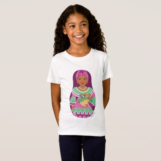 Cuban Violet Matryoshka Girls' T-shirt (Voorkant volledig)