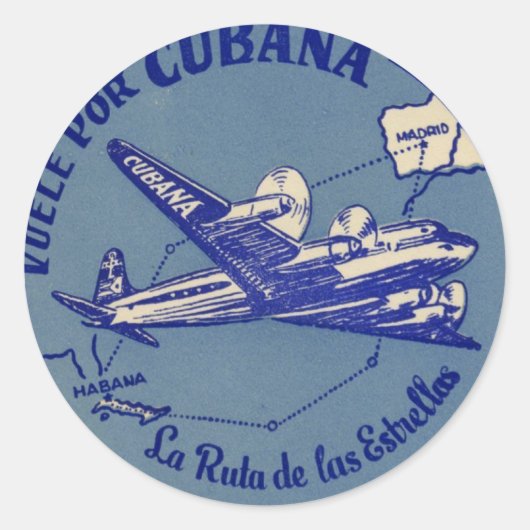 Cubana  Bagagelabel Ronde Sticker (Voorkant)