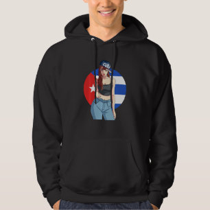 Cubana Sterk Latijn Meisje Patria Cuba Flag Pride Hoodie