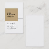 Cube Beige Blanc Carte de visite Vertical Chic (Devant / Derrière)