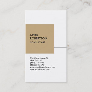 Cube Beige Blanc Carte de visite Vertical Chic