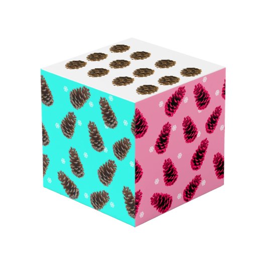 Cube de conception photo de Noël Pinecones (Angle arrière)