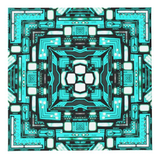 Cube d'imagination néon-cyan (Droite)
