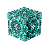 Cube d'imagination néon-cyan (Angle arrière)