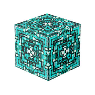 Cube d'imagination néon-cyan