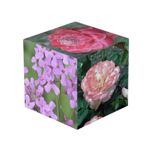 Cube en photo de fleur (Angle arrière)