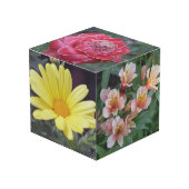 Cube en photo de fleur (Angle devant)