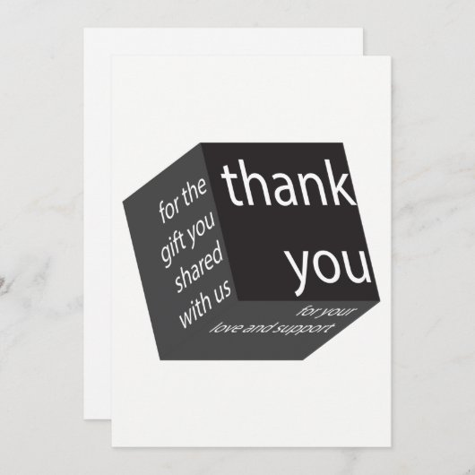 Cube Géométrique Cadeau de Mariage High Tech Merci (Devant / Derrière)