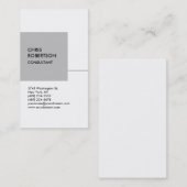 Cube gris argenté blanc Carte de visite vertical c (Devant / Derrière)