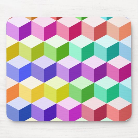 Cube Pattern Multicolf Muismat (Voorkant)
