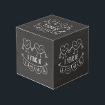 Cube Photo 11e Anniversary Poison de Chalk Hearts<br><div class="desc">Cute two doodle hand drawn heart 11th year anniversary design.</div>