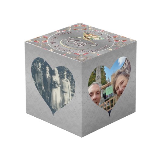 Cube Photo 16e anniversaire de Mariage Cadres cardiaques arge (Angle devant)