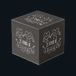 Cube Photo 25e Anniversary Poison Chalk Hearts<br><div class="desc">Cute two doodle hand drawn heart 25th year anniversary design.</div>