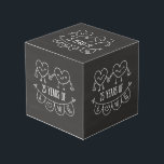 Cube Photo 25e Anniversary Poison Chalk Hearts<br><div class="desc">Cute two doodle hand drawn heart 25th year anniversary design.</div>