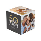 Cube Photo 50 ans et fabuleux anniversaire noir et or  (Angle arrière)