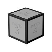 Cube Photo 5 Collage photo avec bordure noire solide (Angle arrière)