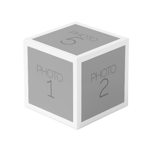 Cube Photo 5 photos en collage avec une bordure blanche solid (Angle devant)