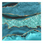 Cube Photo Agate Turquoise Blue Gold Parties scintillant Marb (Droite)