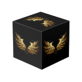 Cube Photo Ailes d'Ange d'or sur arrière - plan noir (Angle arrière)