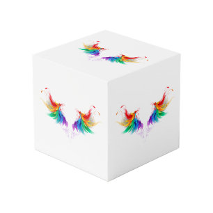 Cube Photo Ailes fluffy arc-en-ciel