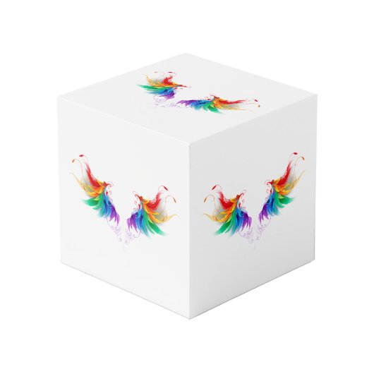 Cube Photo Ailes fluffy arc-en-ciel (Angle devant)