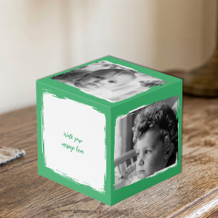 Cube Photo Ajouter 4 images personnaliser les mots photo vert