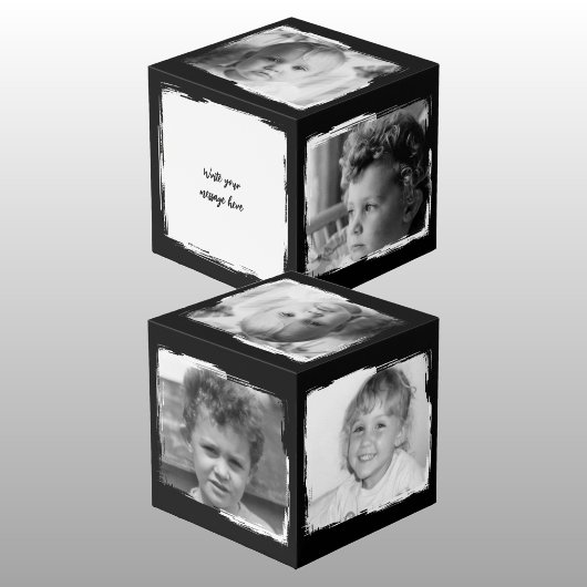 Cube Photo Ajouter 4 images personnaliser mots noir blanc pho