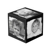 Cube Photo Ajouter 4 images personnaliser mots noir blanc pho (Angle arrière)