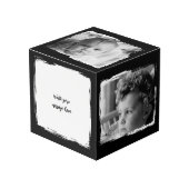 Cube Photo Ajouter 4 images personnaliser mots noir blanc pho (Angle devant)