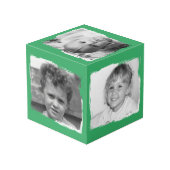 Cube Photo Ajouter 4 images personnaliser mots vert blanc pho (Angle arrière)